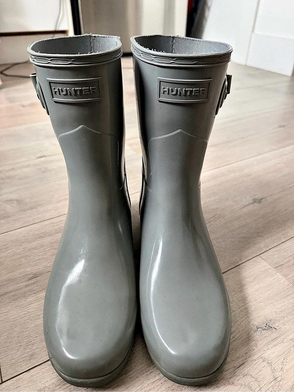 Hunter Women's Original Short Gloss Rain Boots Gray